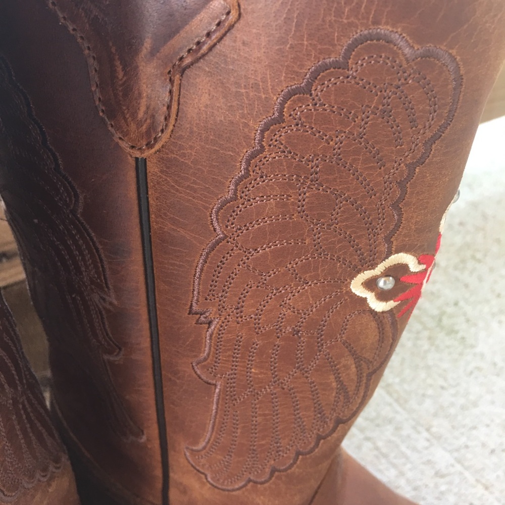 🎉🎈HP🎉🌻 GYPSY ROSE WESTERN PRAIRIE CROSS EMBLEM LEATHER BOOTS NWOT - Picture 5 of 7